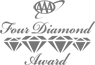 The image displays a "Four Diamond Award" logo featuring four diamond shapes below stylized cursive text.
