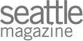 The image shows the logo for "Seattle Magazine" in gray text on a transparent background.